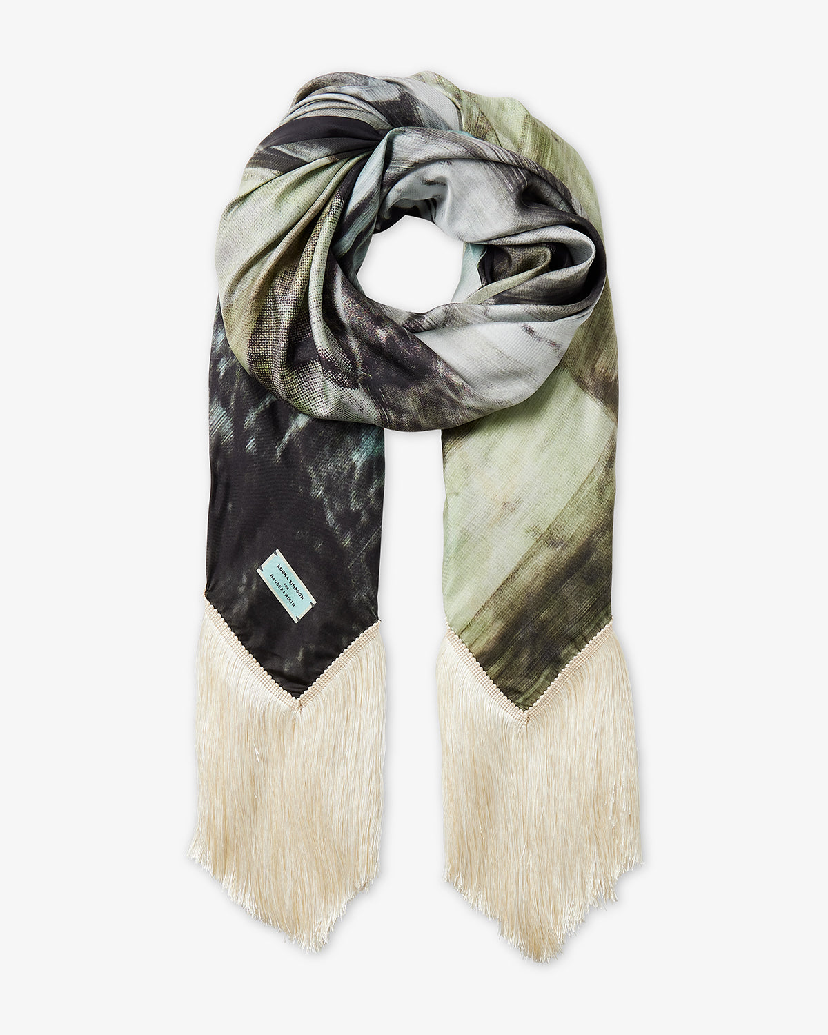 Lorna Simpson Large Silk Square Fringe Head On Ice 2 Default Title
