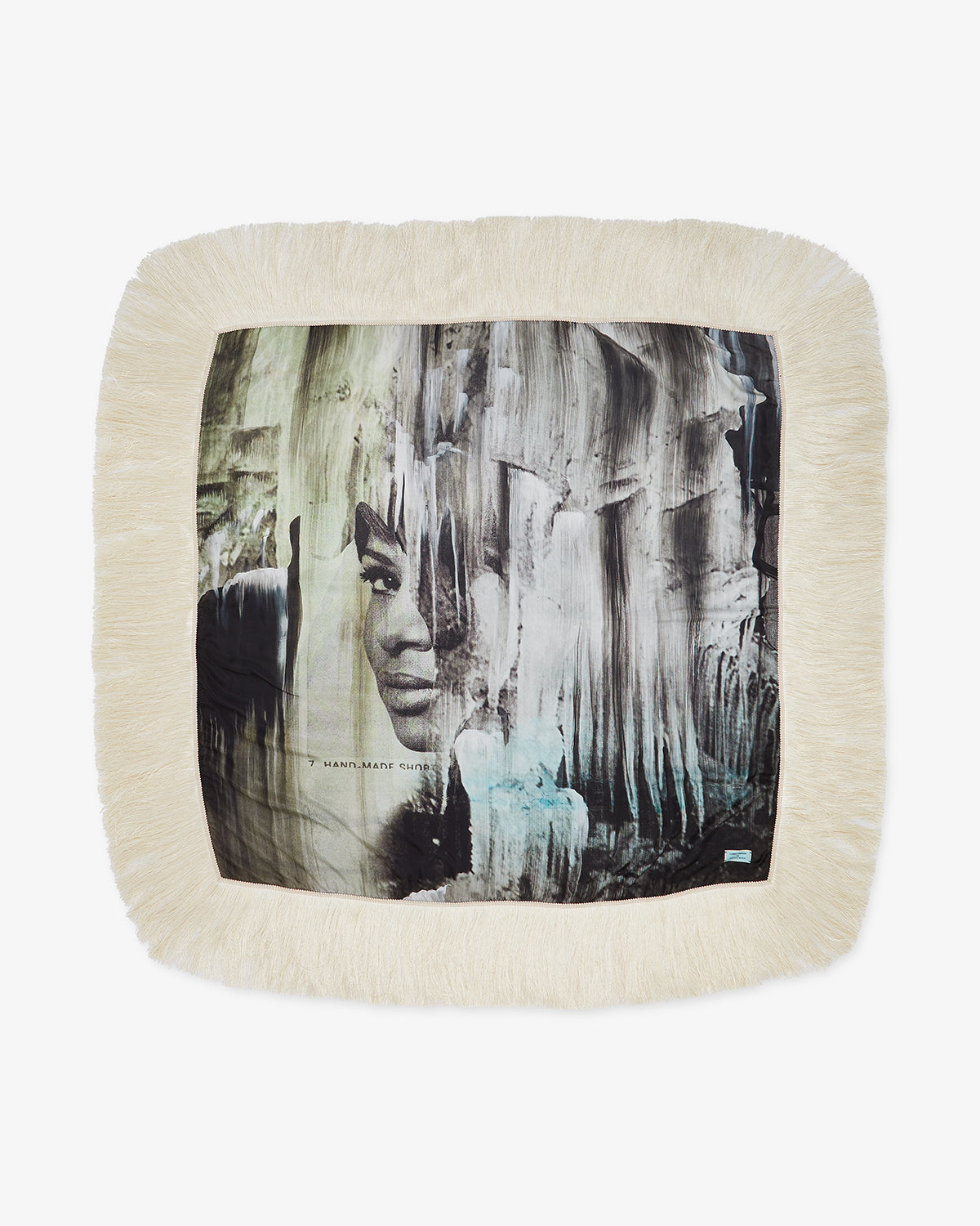 Lorna Simpson Large Silk Square Fringe Head On Ice 2
